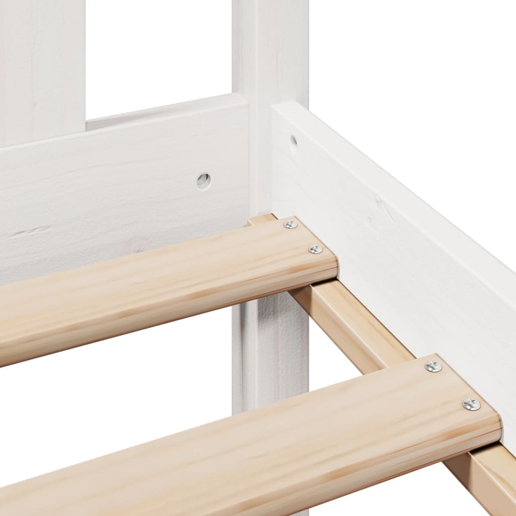 Bookcase Bed without Mattress White 140x190 cm Solid Wood Pine