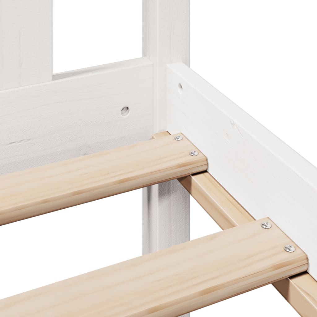 Bookcase Bed without Mattress White 140x200 cm Solid Wood Pine