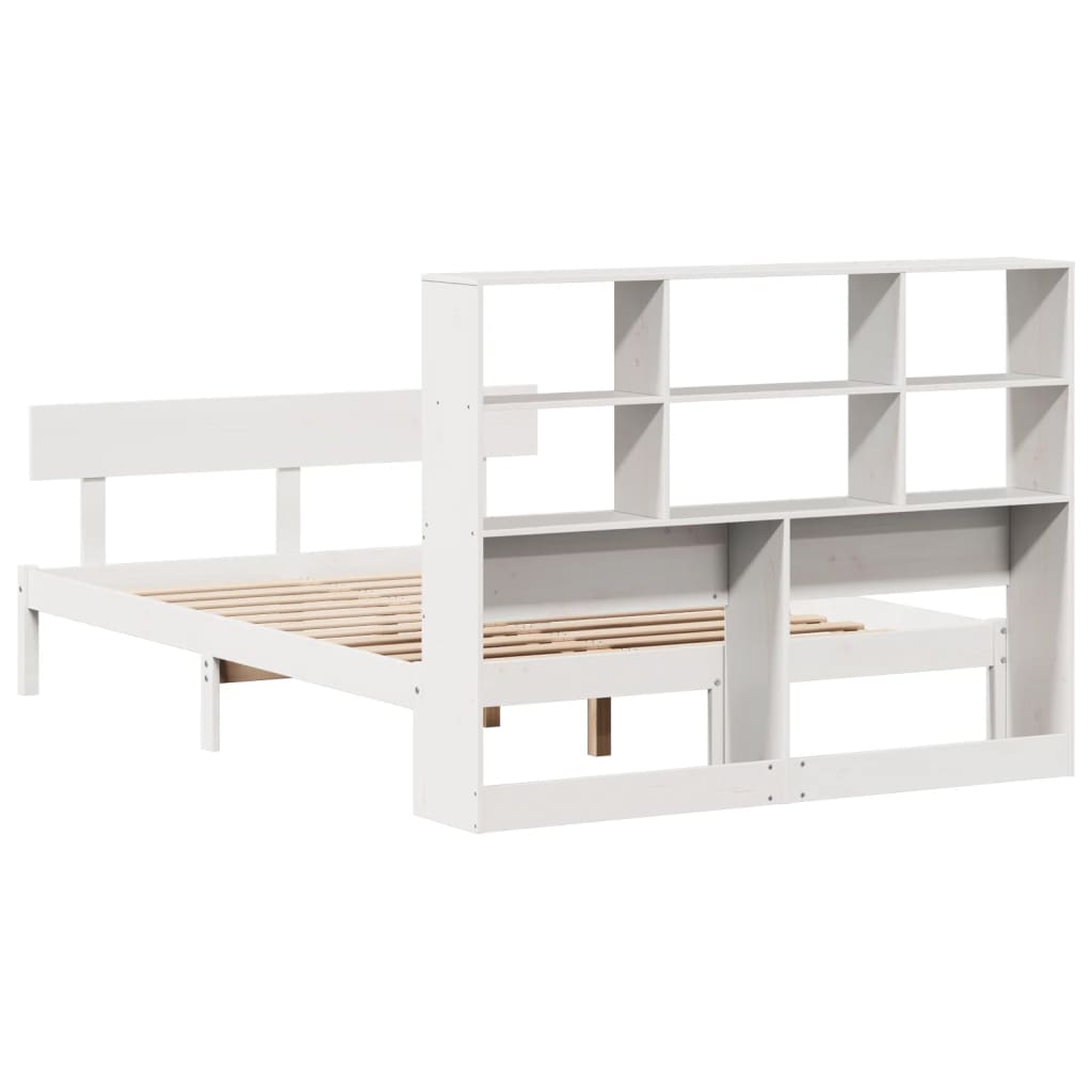 Bookcase Bed without Mattress White 120x200 cm Solid Wood Pine