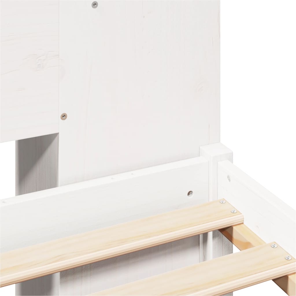 Bookcase Bed without Mattress White 140x200 cm Solid Wood Pine