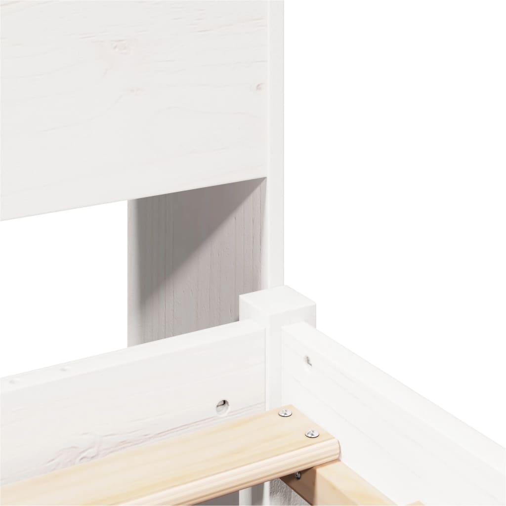 Bookcase Bed without Mattress White 140x190 cm Solid Wood Pine
