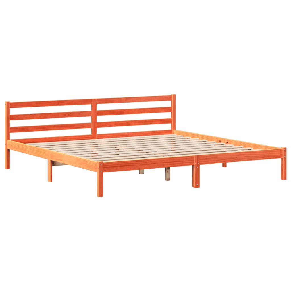 Bookcase Bed without Mattress Wax Brown 200x200 cm Solid Wood