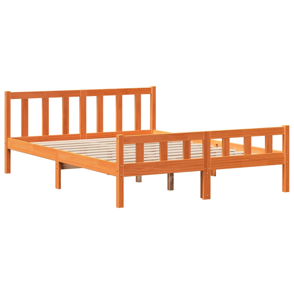 Bookcase Bed without Mattress Wax Brown 160x200 cm Solid Wood