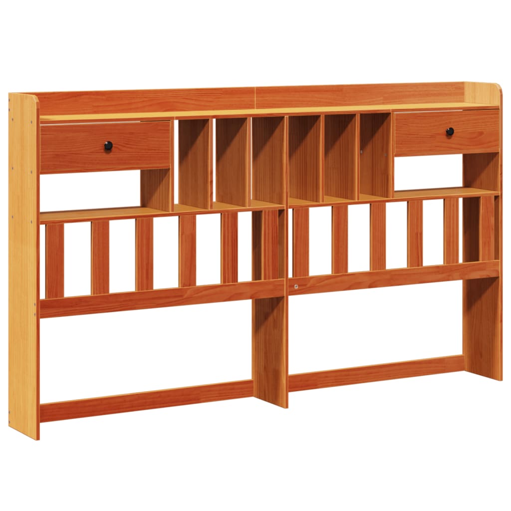 Bookcase Bed without Mattress Wax Brown 180x200 cm Super King Solid Wood Pine