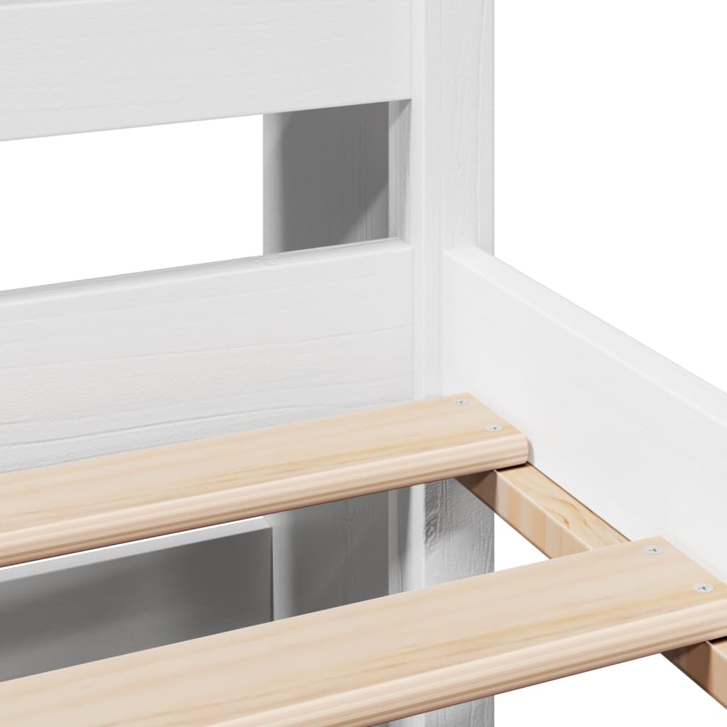 Bookcase Bed without Mattress White 140x200cm Solid Wood Pine
