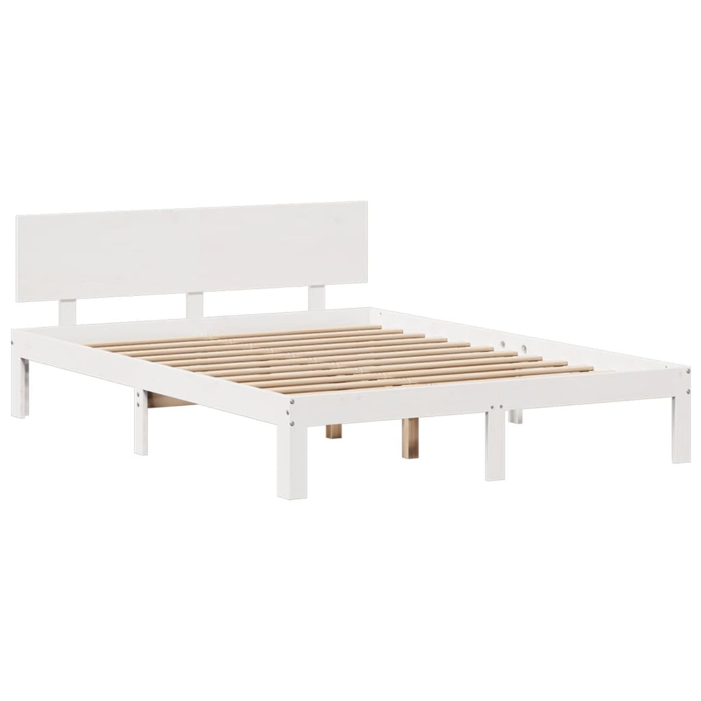 Bookcase Bed without Mattress White 120x200cm Solid Wood Pine