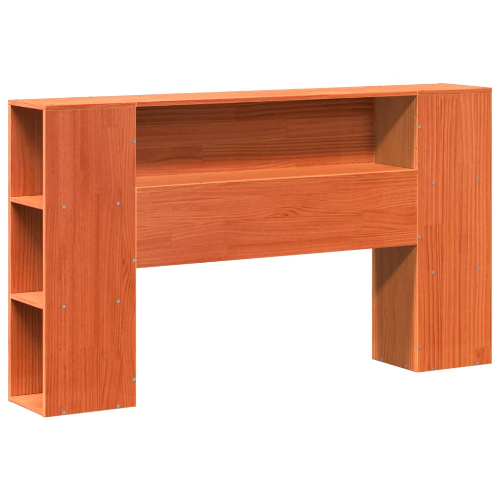 Bookcase Bed without Mattress Wax Brown 160x200cm Solid Wood Pine
