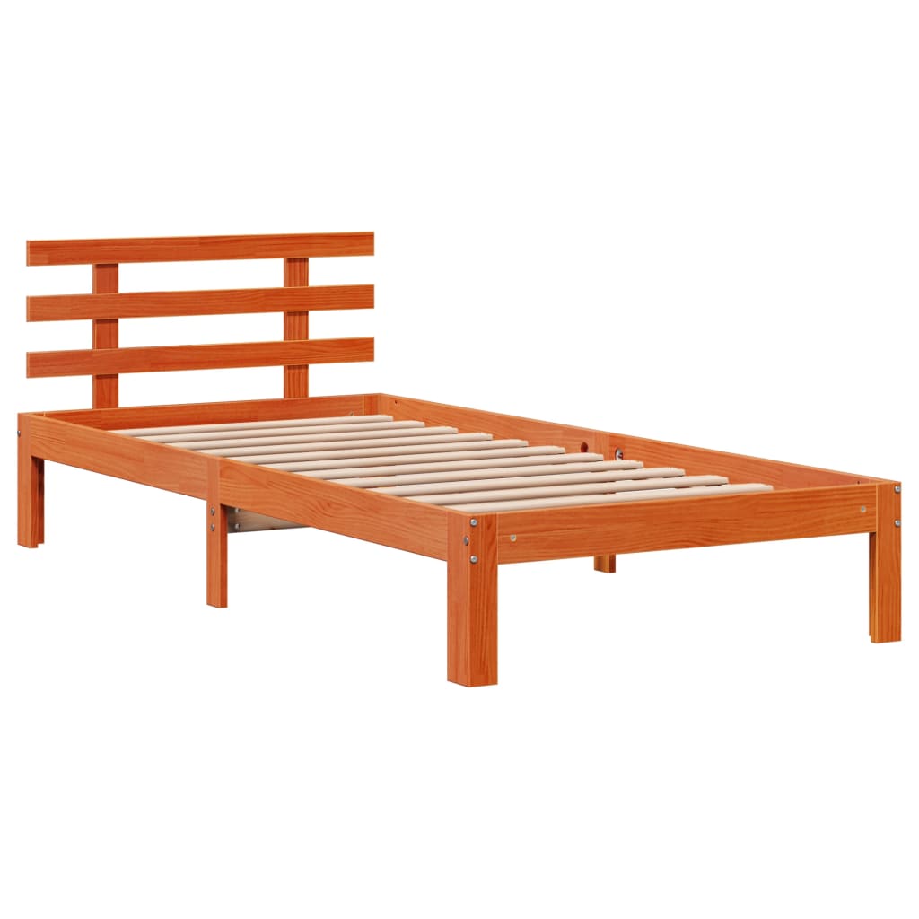 Bookcase Bed without Mattress Wax Brown 75x190 cm Small Single Solid Wood Pine