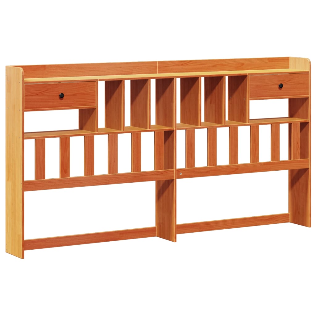 Bookcase Bed without Mattress Wax Brown 200x200 cm Solid Wood Pine