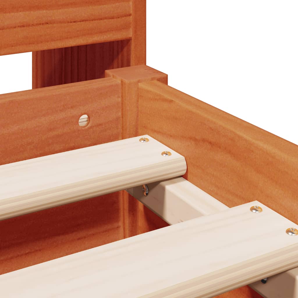 Bookcase Bed without Mattress Wax Brown 160x200cm Solid Wood Pine