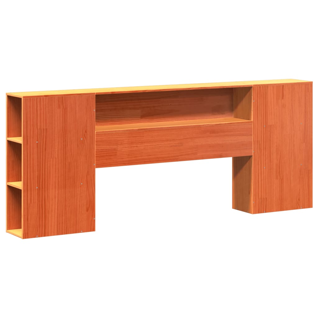 Bookcase Bed without Mattress Wax Brown 200x200cm Solid Wood Pine
