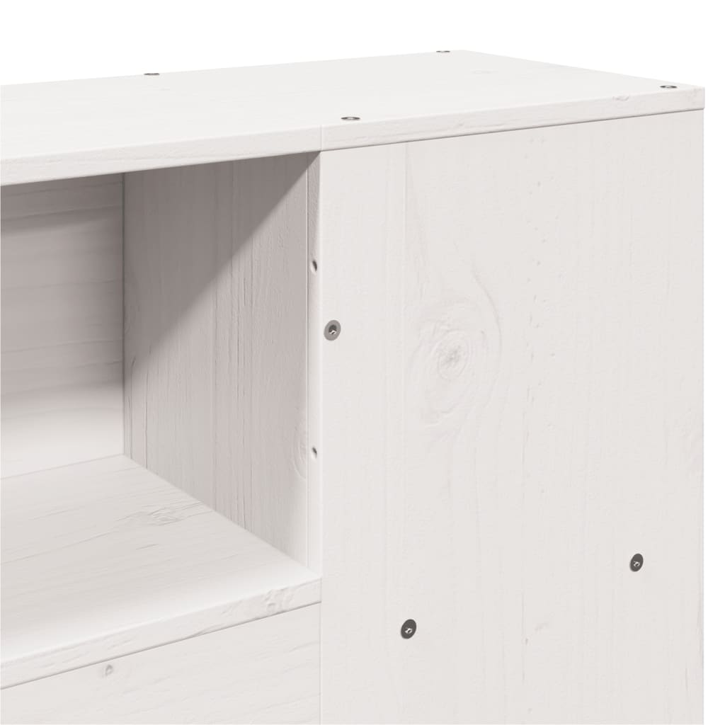 Bookcase Bed without Mattress White 150x200cm Solid Wood Pine
