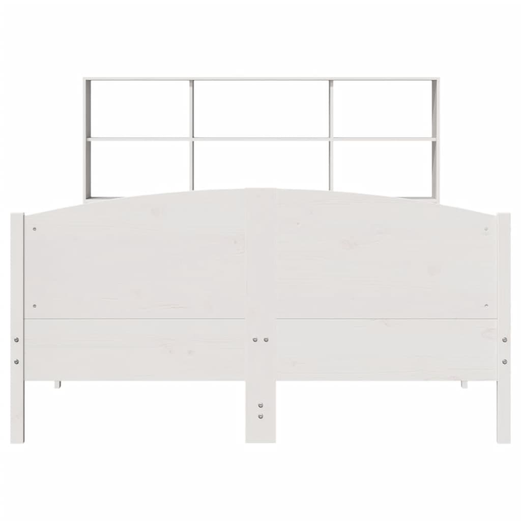 Bookcase Bed without Mattress White 120x200cm Solid Wood Pine