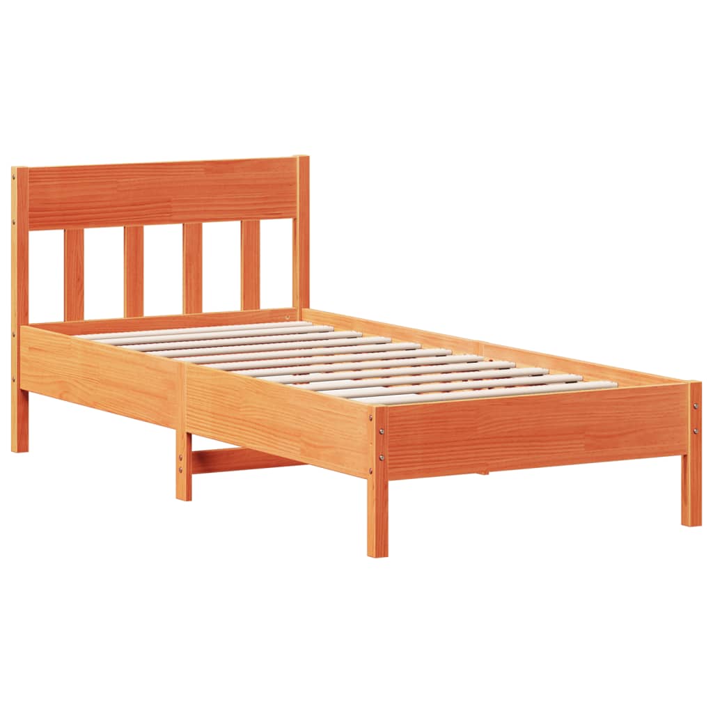 Bookcase Bed without Mattress Wax Brown 75x190 cm Small Single Solid Wood Pine