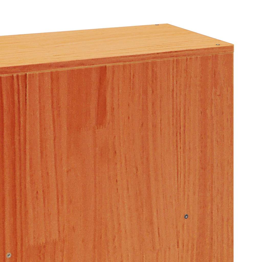 Bookcase Bed without Mattress Wax Brown 200x200 cm Solid Wood