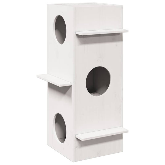 Cat House White 43x43x90 cm Solid Wood Pine