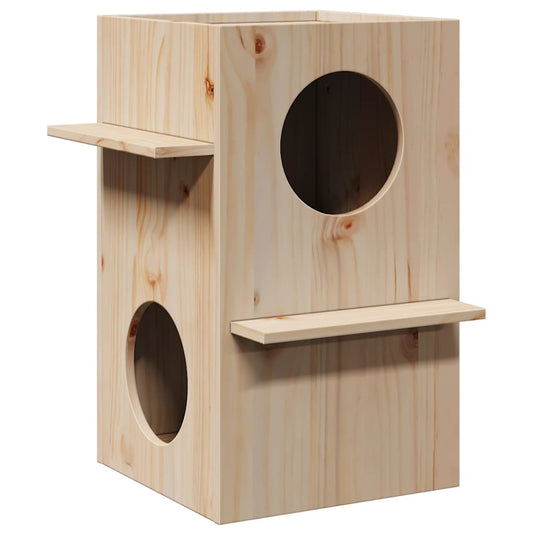 Cat House 43x43x60 cm Solid Wood Pine
