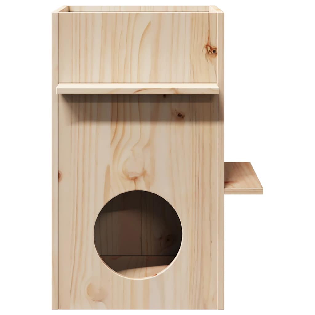 Cat House 43x43x60 cm Solid Wood Pine