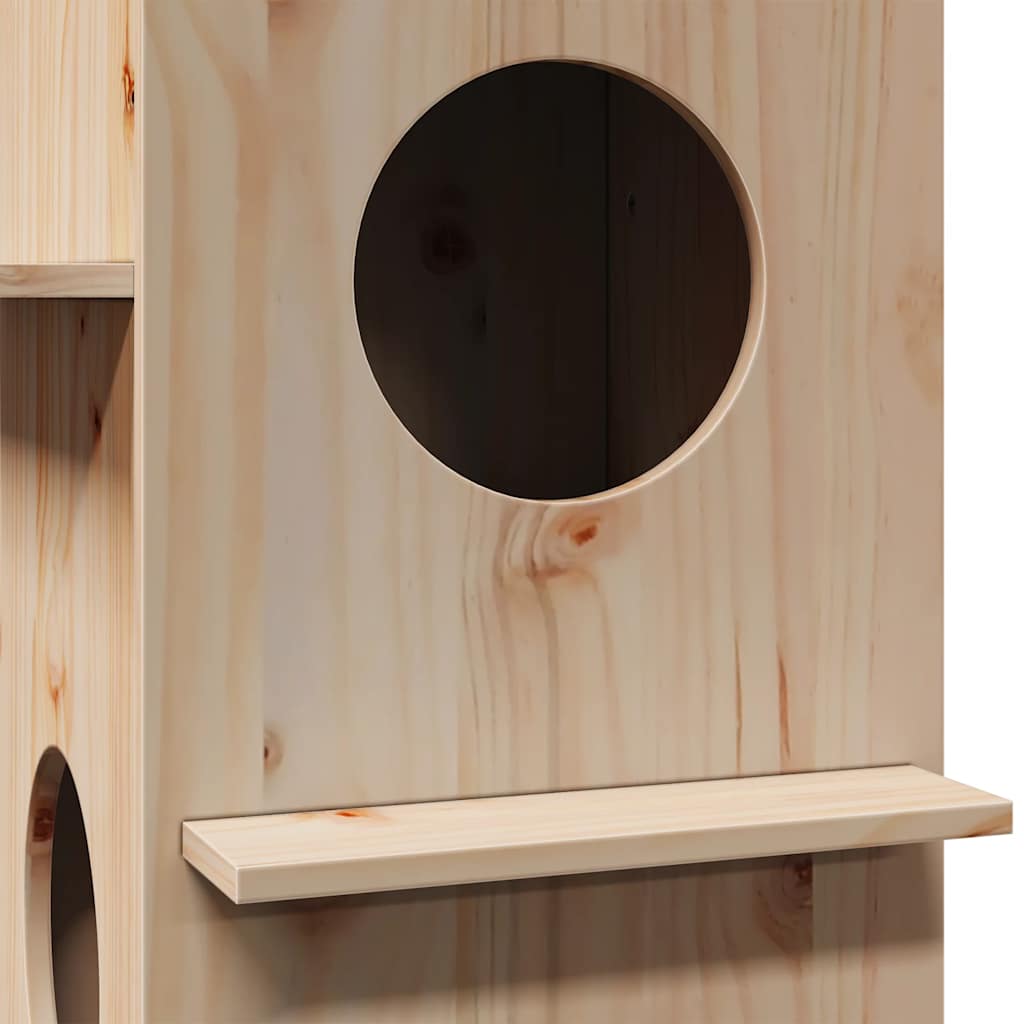 Cat House 43x43x60 cm Solid Wood Pine