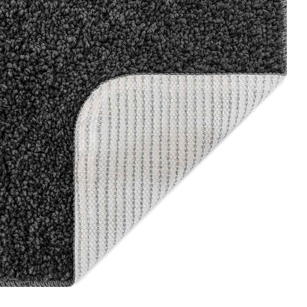 Anti-slip Shaggy Rug Dark grey 160 x 160 cm PP