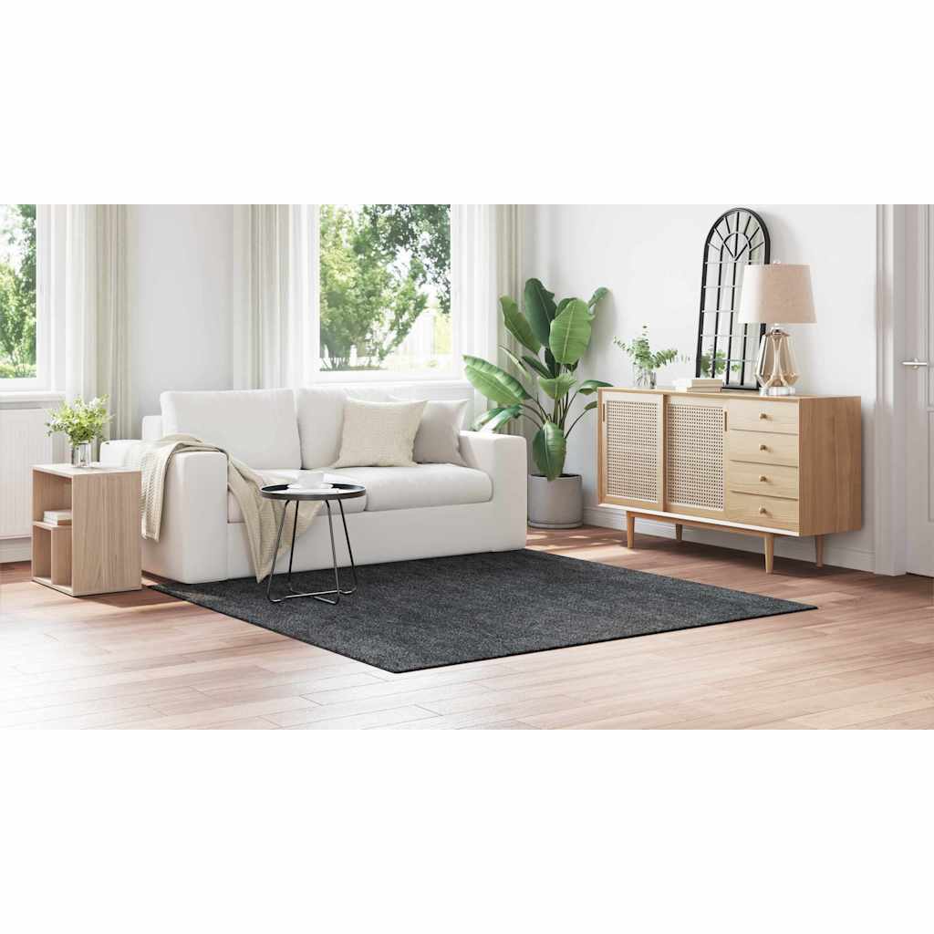 Anti-slip Shaggy Rug Dark grey 200 x 200 cm PP