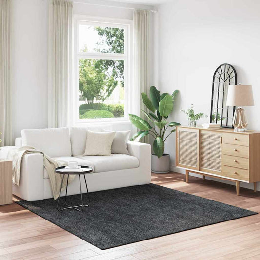 Anti-slip Shaggy Rug Dark grey 200 x 200 cm PP