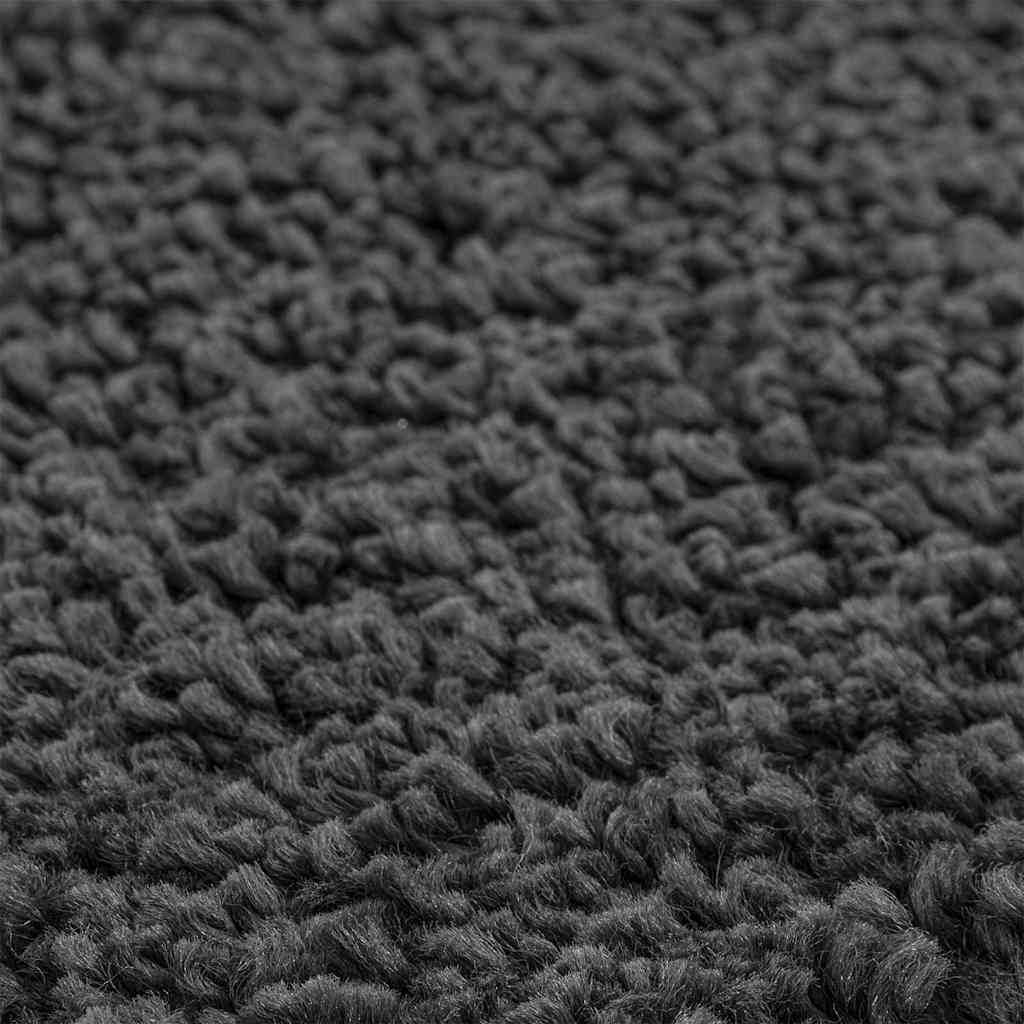 Anti-slip Shaggy Rug Dark Grey 90 x 90 cm PP