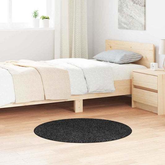 Anti-slip Shaggy Rug Dark Grey 90 x 90 cm PP