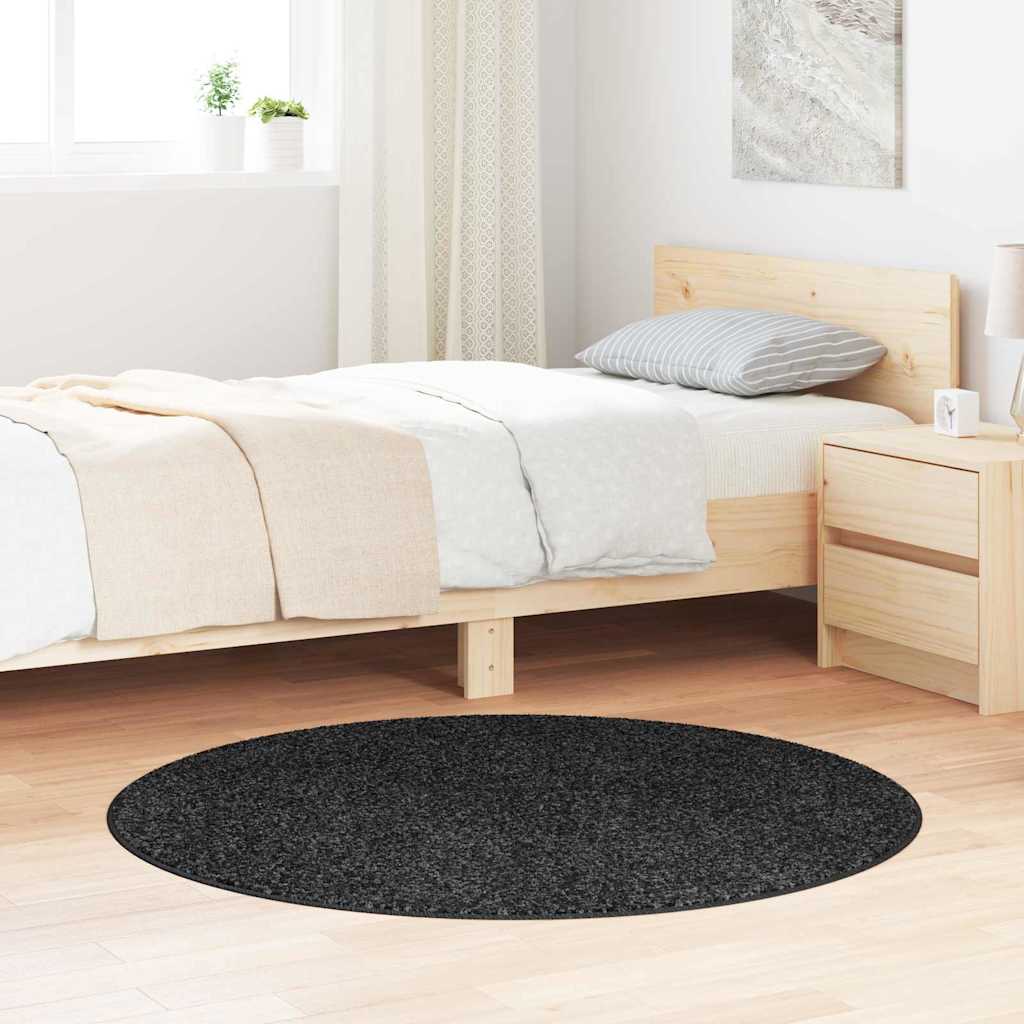 Anti-slip Shaggy Rug Dark grey 120 x 120 cm PP