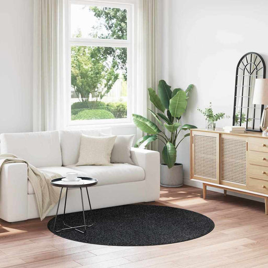 Anti-slip Shaggy Rug Dark grey 160 x 160 cm PP