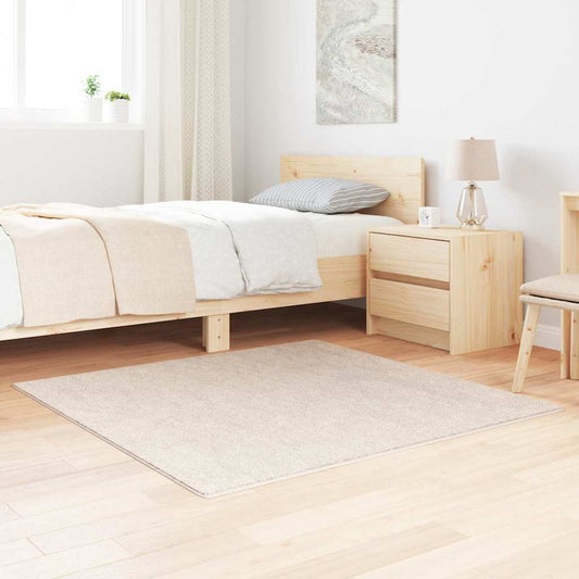 Anti-slip Shaggy Rug Cream 120 x 120 cm PP