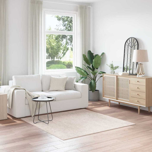 Anti-slip Shaggy Rug Cream 160 x 160 cm PP