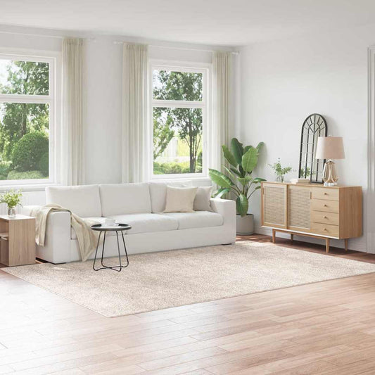 Anti-slip Shaggy Rug Cream 240 x 340 cm PP