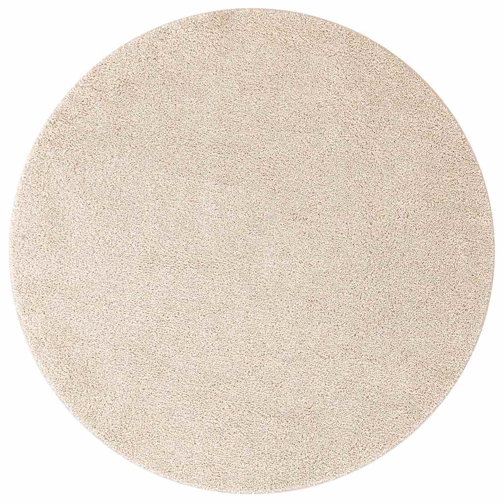 Anti-slip Shaggy Rug Cream 90 x 90 cm PP
