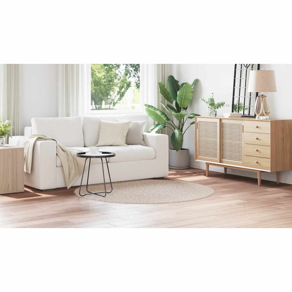 Anti-slip Shaggy Rug Cream 160 x 160 cm PP