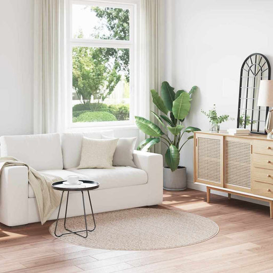 Anti-slip Shaggy Rug Cream 160 x 160 cm PP