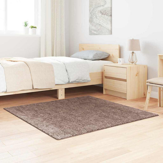 Anti-slip Shaggy Rug Brown 120 x 120 cm PP