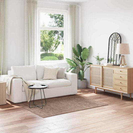 Anti-slip Shaggy Rug Brown 120 x 170 cm PP
