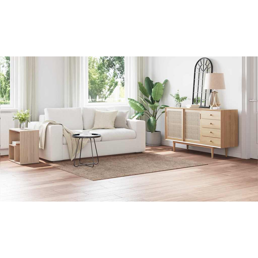 Anti-slip Shaggy Rug Brown 140 x 200 cm PP