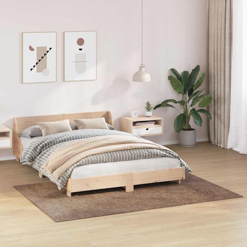Anti-slip Shaggy Rug Brown 140 x 200 cm PP