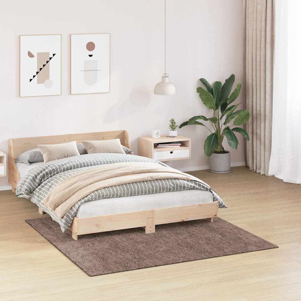 Anti-slip Shaggy Rug Brown 160 x 160 cm PP