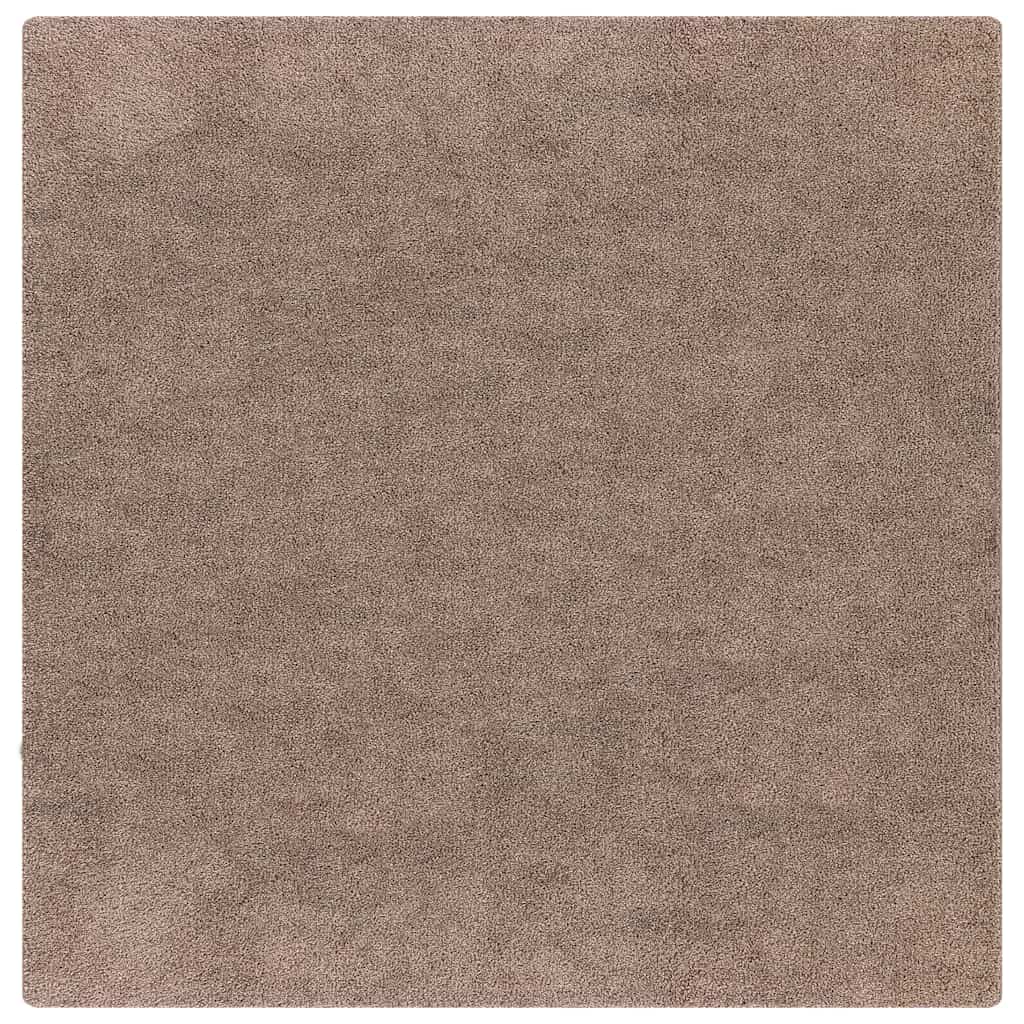 Anti-slip Shaggy Rug Brown 160 x 160 cm PP