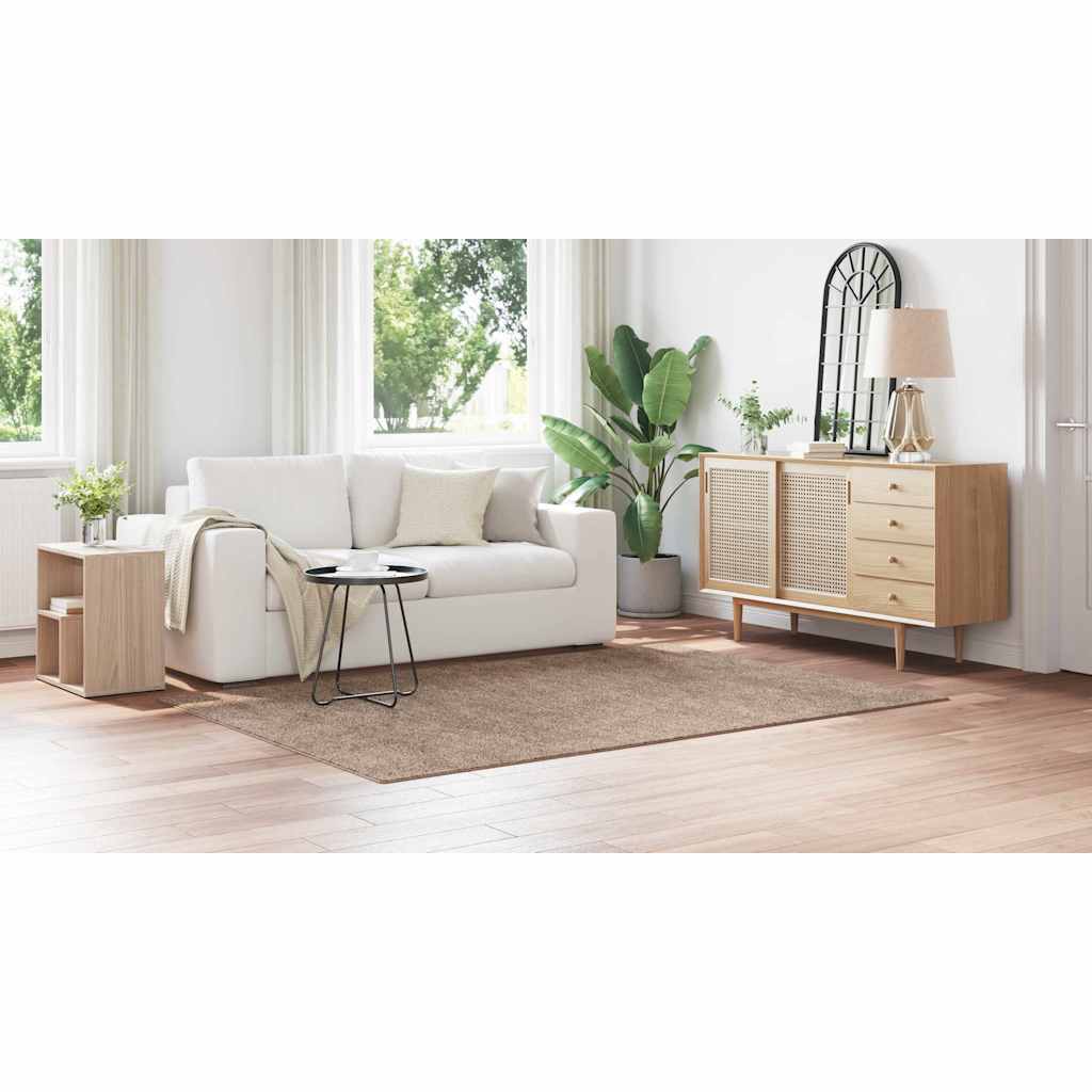 Anti-slip Shaggy Rug Brown 160 x 230 cm PP