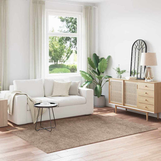 Anti-slip Shaggy Rug Brown 160 x 230 cm PP