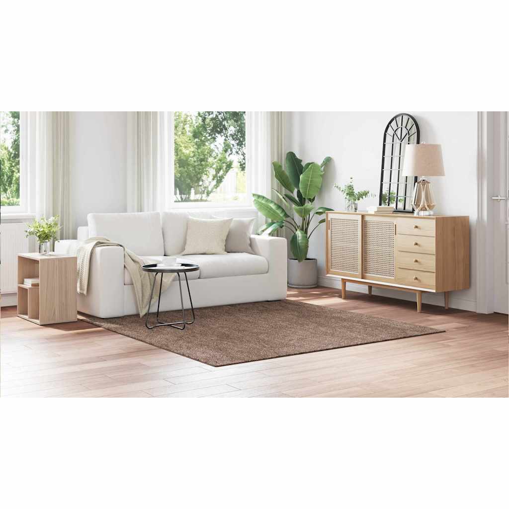 Anti-slip Shaggy Rug Brown 200 x 200 cm PP