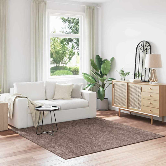Anti-slip Shaggy Rug Brown 200 x 200 cm PP