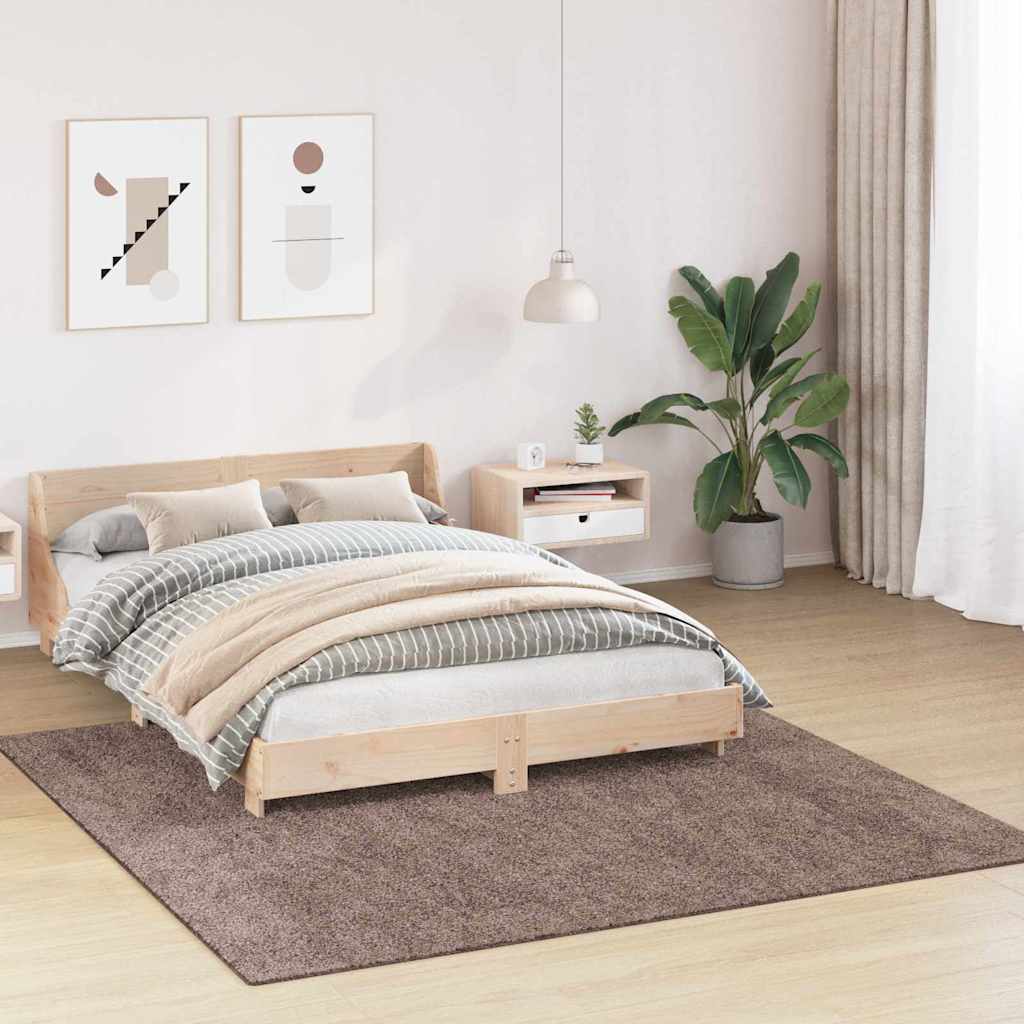 Anti-slip Shaggy Rug Brown 200 x 200 cm PP