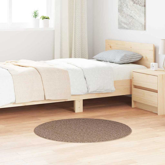 Anti-slip Shaggy Rug Brown 90 x 90 cm PP