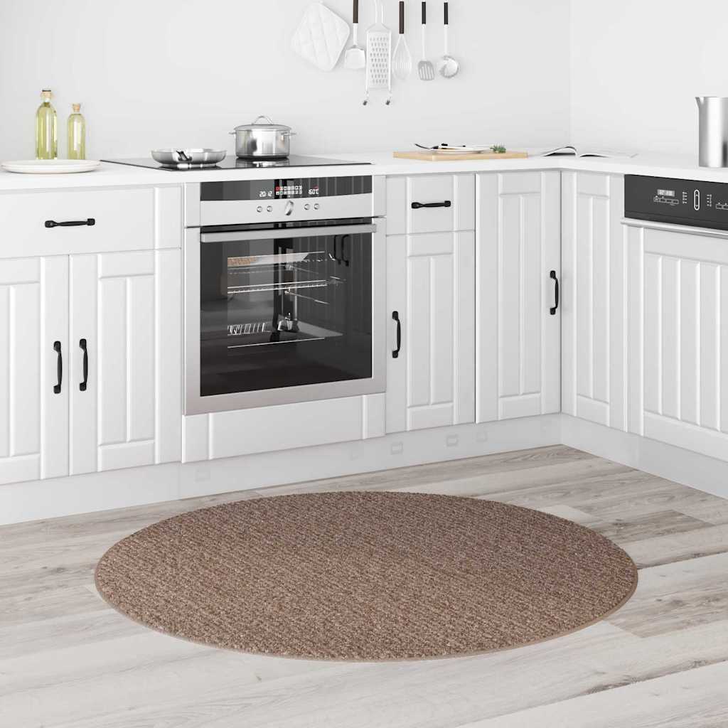 Anti-slip Shaggy Rug Brown 120 x 120 cm PP