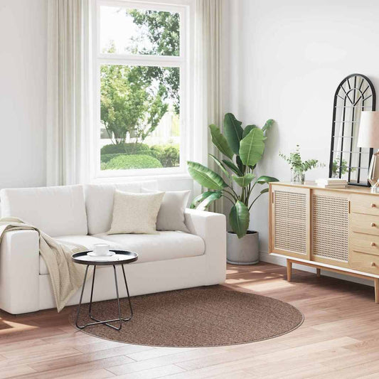 Anti-slip Shaggy Rug Brown 160 x 160 cm PP